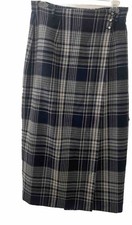 Ralph Lauren Women’s Plaid Skirt Size 14 100% Worsted Wool Made In USA