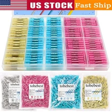 100/200PCS Heat Shrink Butt Wire Splice Connectors Insulated Crimp Terminals Kit