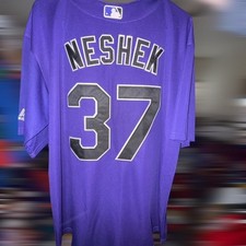 PAT NESHEK ROCKIES CUSTOM JERSEY SIZE LARGE MLB NICE!!