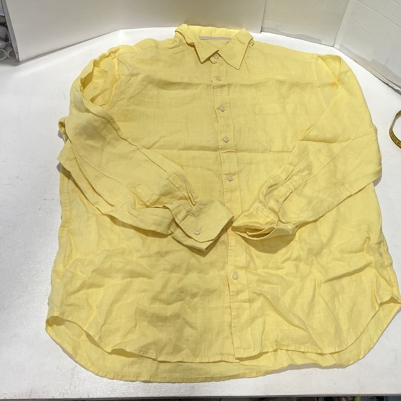 Tommy Bahama Yellow Long Sleeve Shirt Button Down Mens Size L/G