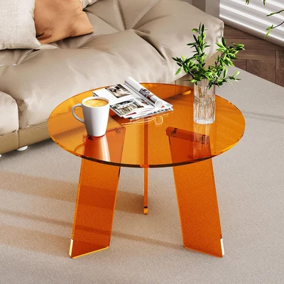 Acrylic round Coffee Table, Clear Circle Modern Side Table for Living Room, Bedr - image 1 of 4