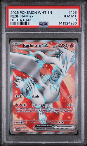 Reshiram EX 158/086 White Flare PSA 10 Pokemon TCG Gem Mint