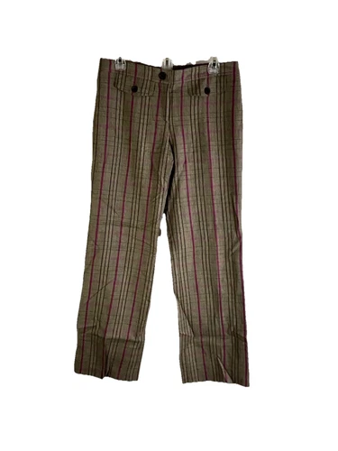 Pantaloni donna Burberry London 8 lana a quadri gamba larga drass
