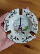 Cenicero de recuerdo vintage Limoges de París Francia Torre Eiffel