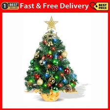 Tabletop Christmas Tree 22 Inch Mini Artificial Xmas Tree with LED Lights 🎄
