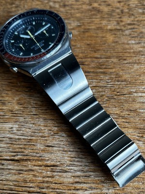 Vintage Seiko 7A28-703A Pepsi Pogue Quartz Chronograph Watch Blue