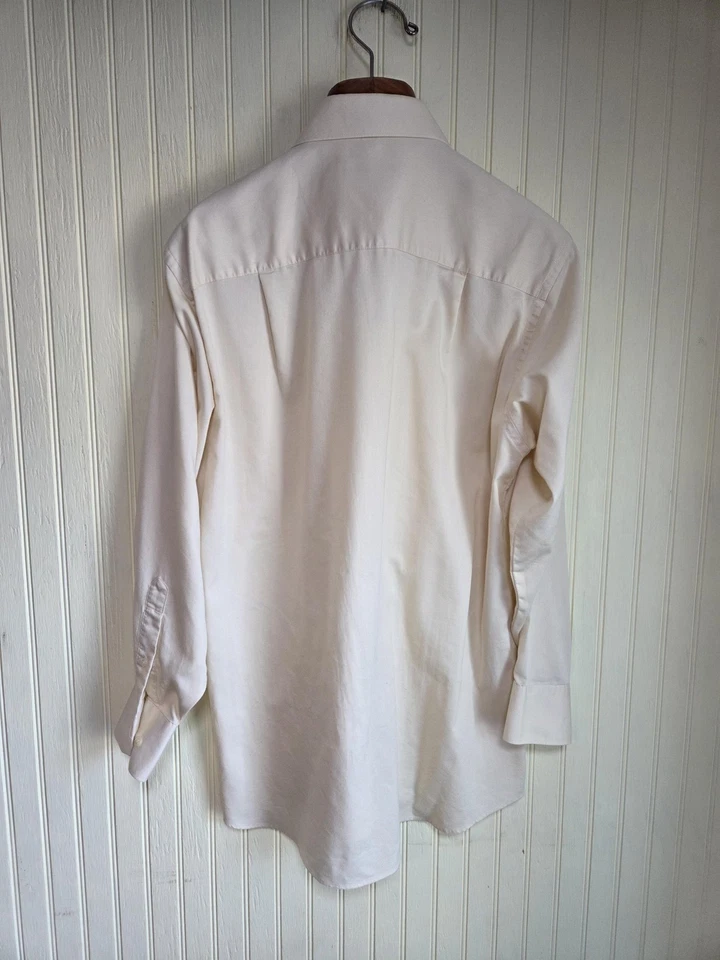 Camisa Geoffrey Beene Para Hombre Mediana 15.5 32/33 Blanco Vestido Sin Arrugas Foto 3 de 4