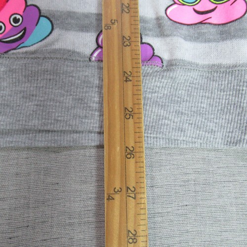 Justice Sweater Girls Size 20 Gray Knit Striped Long Sleeve Poop Emoji Fun - Picture 6 of 9