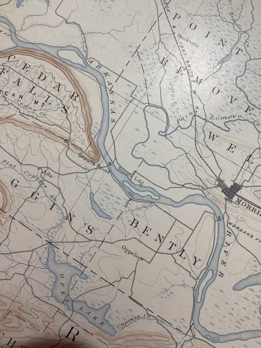 original 1904 USGS map of Morrillton, AR Arkansas River Springfield, Cleveland - Picture 9 of 12