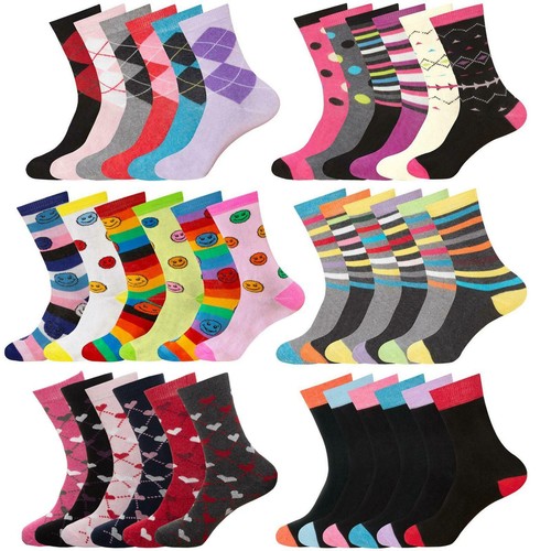Womens Socks Ladies Soft Cotton Rich Sports Ankle Design 6 Pairs Adults UK 4-7 - Picture 1 of 43