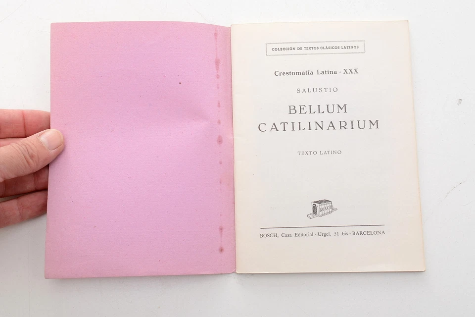 Librito vintage en latín Salustio, Bellum catilinarium. Crestomatía latina. Text - Imagen 3 de 4