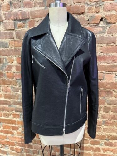 Authentic NEW $1490 Lafayette 148 New York Aisling Lambskin Leather Moto Jacket