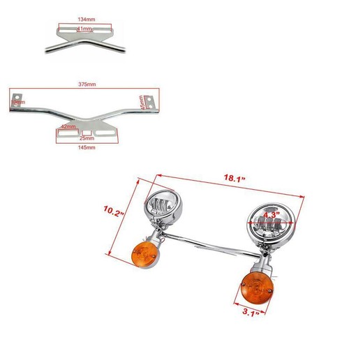 LED Passing Turn Signals Light Bar for Yamaha Road Star XV 1600 1700 Silverado - Bild 2 von 10
