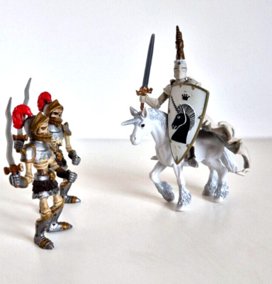 Knight Vs Monster Figur Set ELC Skeleton Knight Warriors Vs Papo Unicorn Knight