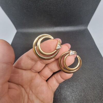 Paar Ohrringe Pierre Lang, vergoldet, Ohrstecker, gold, Vintage, Brocante