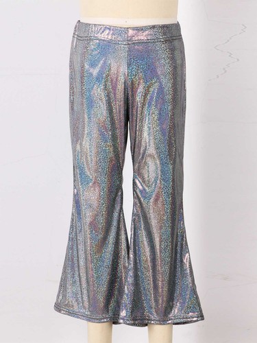 Kids Girls Boys Shiny Hip Hop Jazz Dance Flared Trousers Sequins Bell Bottoms - Picture 9 of 79