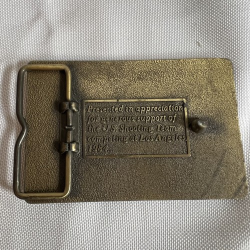 Aiming For Olympic Gold US Shooting Team Gold Buckle 1984 Great Vintage - Bild 2 von 3