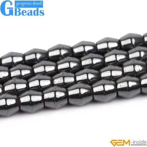 Natural Bicone Black Hematite Healthy Beads for Jewelry Making Strand 15" 6x6mm - Picture 12 of 13