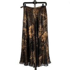 Dana Buchman maxi silk skirt sheer layers size petite 8