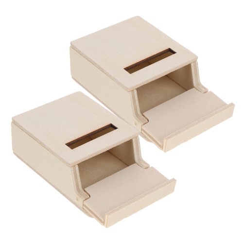 2 Pcs Mini Mailbox Ornament Decoration Dollhouse Miniature Child