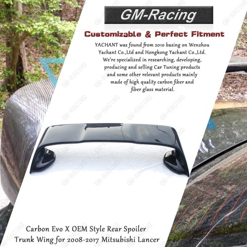 Carbon Evo X OEM Style Rear Spoiler Trunk Wing for 2008-2017 Mitsubishi Lancer - Bild 1 von 21