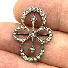 Antique Paste Art Nouveau Sterling Silver Scarf Ring. 1.1/8”.