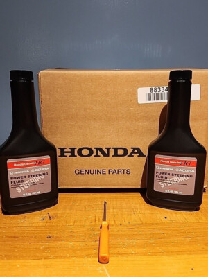 2 X BOTTLES GENUINE HONDA OEM POWER STEERING PUMP OIL 12oz FLUID NEW SEALED