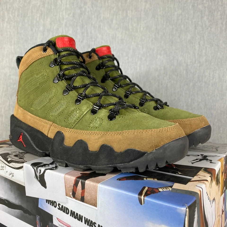 Nike Air Jordan 9 Retro NRG Bota con Caja Para Hombres Talla 11 Marrón Verde Carne Brócoli Foto 3 de 4