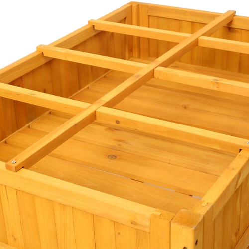 Elevated 8 Pocket Herb Garden Bed w/Lockable Wheels Storage Shelf Drainage Holes - Picture 11 of 85