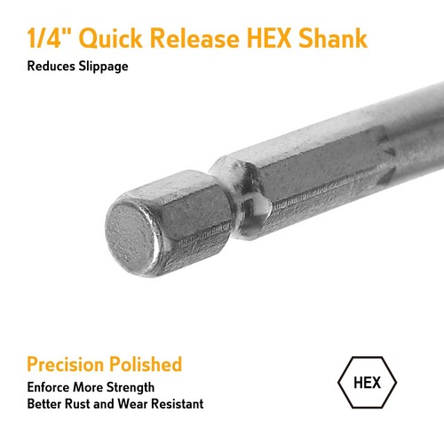TOLSEN Precision Hardened Drill Bits Flat Wood Bits CS 1/4" Hex Shank 6mm-40mm - Picture 3 of 6