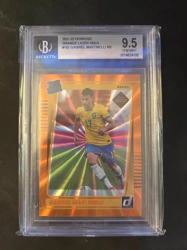 2021-22 Donruss Gabriel Martinelli Qatar Rated Rookie #182 Beckett 9.5