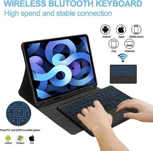 Backlit Touchpad Keyboard Case Cover For iPad 7/8/9th/10th Gen Air 4 5 6 Pro 11 - Picture 7 of 47