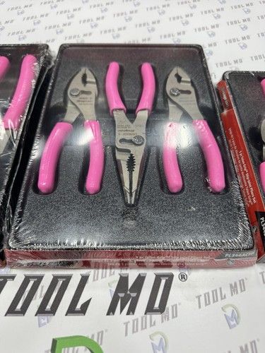 Snap-on Tools USA NEW PINK Slip Joint Pliers Set PL347ACFP PL346ACFP PL344BCFP - Picture 4 of 13