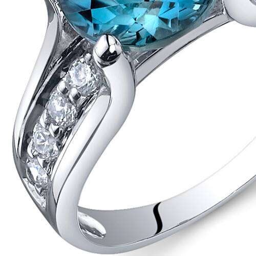 Anillo de topacio azul londinense estilo solitario de 2,25 quilates plata esterlina tallas 5 a 9 - Imagen 2 de 3