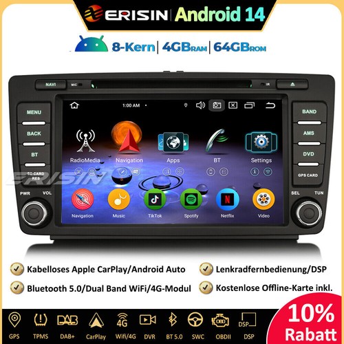 8-Kern Android 14 Autoradio Navi CD Für Skoda Octavia Superb Yeti Rapid Roomster - Bild 24 von 24