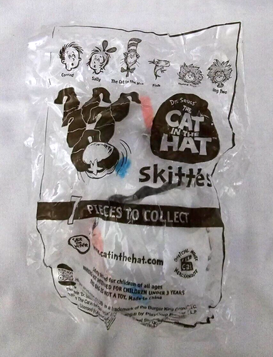 Dr Seuss Cat In The Hat Complete Set of Skittles Hungry Jacks Kid's Club Toys - Picture 5 of 8