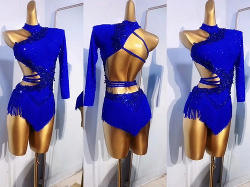 New Women's Latin Dance Dress Sexy Backless Slimming Dress Latin Dance Dress - Imagen 5 de 13