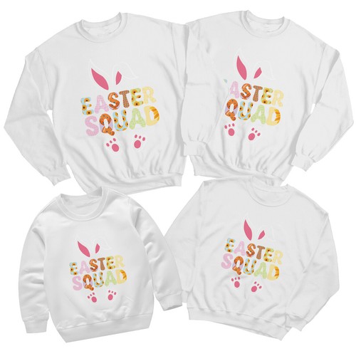 Family Easter Squad Happy Easter Sweatshirt Jumper Holiday Party Matching #ED - Picture 26 of 27