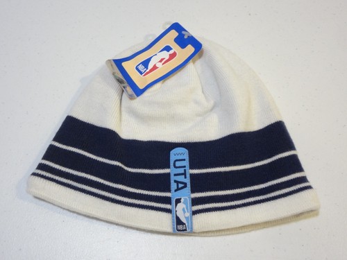 VTG NBA Utah Jazz LOGO Knit/Fleece Skull Cap Beanie Hat Adidas NEW NWT Striped - Picture 2 of 2