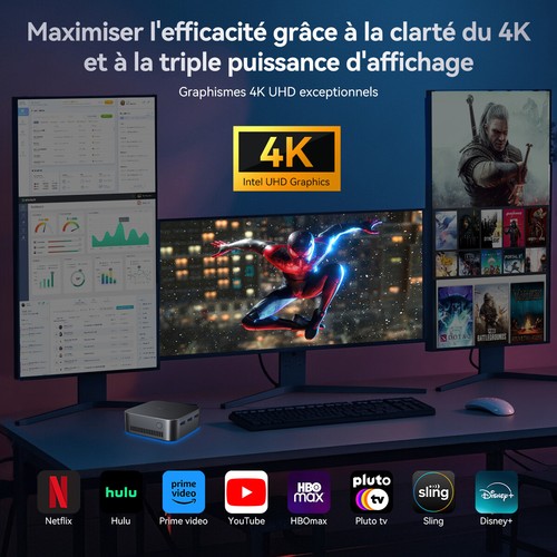Huidun H20 Mini PC Intel Alder Lake-N97 jusqu'à 3,6 GHz 16Go 512Go SSD WIFI 6 EU - Zdjęcie 9 z 13