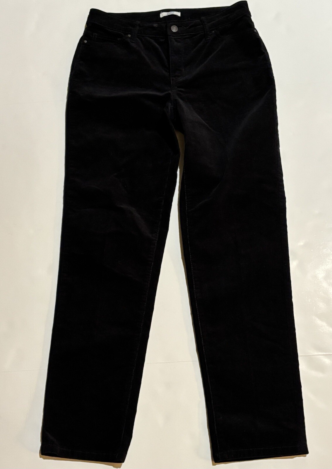 Croft & Barrow Womens Black Corduroys Straight Leg 30x30 Size 6 Comfortable Classic Fit