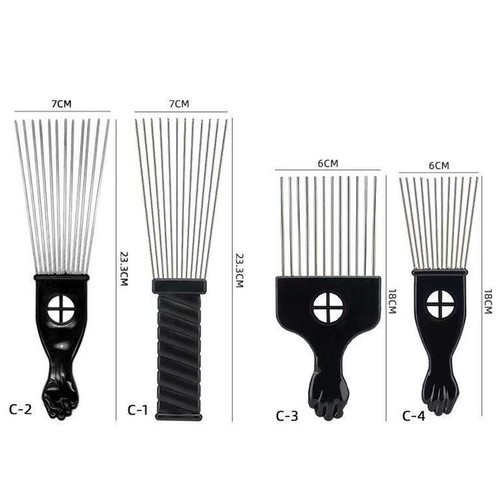 Afro Comb With Black Fist Metal Or Plastic African Hair Professional Styling U. - Picture 8 of 16