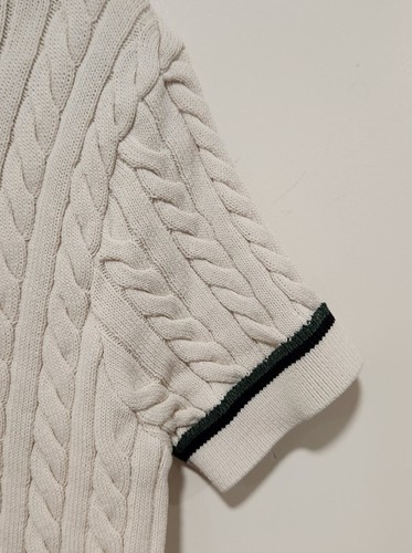 HARPER JAMES KIDS SIZE 5 IVORY BRAIDED BLACK & GREEN TRIM SWEATER PERFECT COND. - Picture 8 of 8