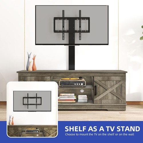 Rustic TV Stand Console for 32 to 70 in TV w/ Built in Mount Console Cabinet - Picture 3 of 11