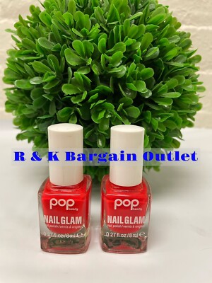 Pop Beauty Nail Glam Nail Polish Color  .27 oz Each Watermelon Wow Lot Of 2 PCs