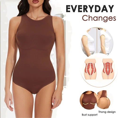 Women Seamless Body Shaper Tummy Control Slimming Shapewear Bodysuit Leotard - Picture 5 of 28