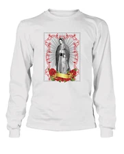 Virgin Maria Mens Pro Club Tee Shirt Long Sleeve Religious Graphic Tee