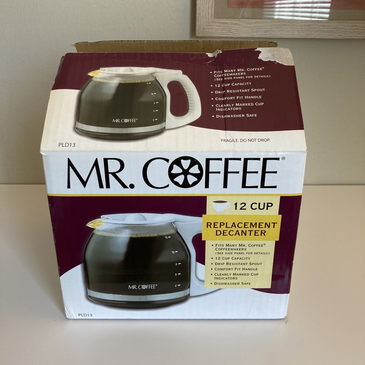 12 Cup Coffee Pot Coffee Replacement 12-Cup Glass Carafe White