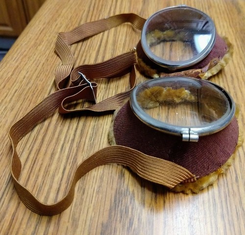 ¡Gafas de motocicleta vintage, forradas de piel! ¡Vidrio, cuero, vapor punk! ¡GENIAL! - Imagen 2 de 8
