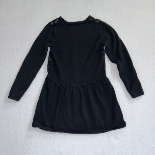 Cat & Jack Girls Sweater Dress 5T Sparkle Knit Long Sleeve Black Silver Stars - Picture 3 of 6